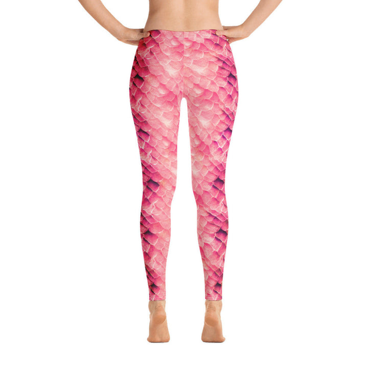 Low Waist Swim Leggings in Pink - Rear View