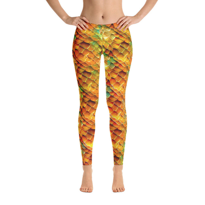 Low Waist Swim Leggings in Gold