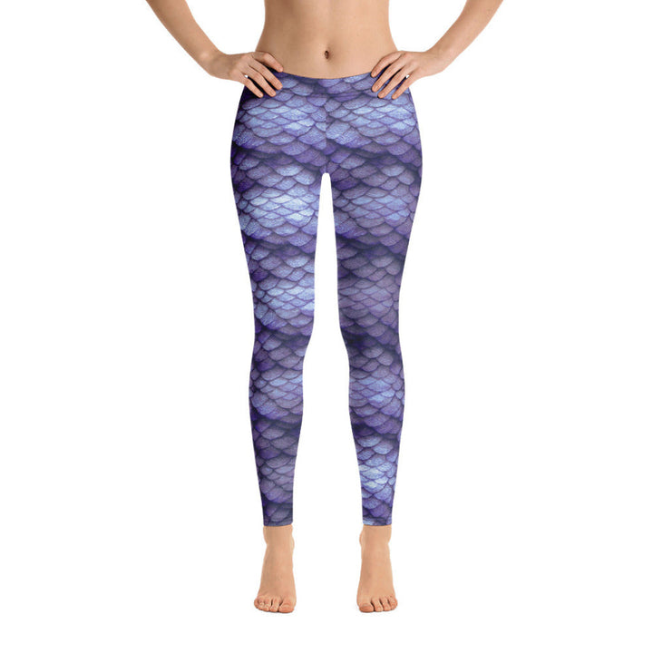 Low Waist Swim Leggings in Purple - Front View