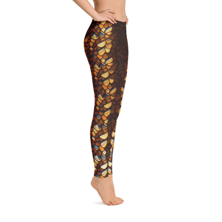 Low Waist Swim Leggings in Gold - Side View