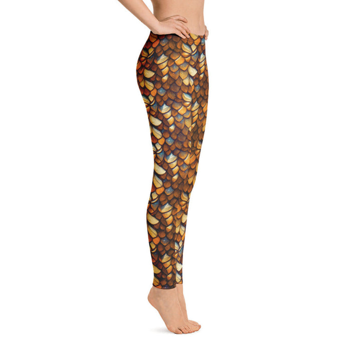 Low Waist Swim Leggings in Gold - Side View