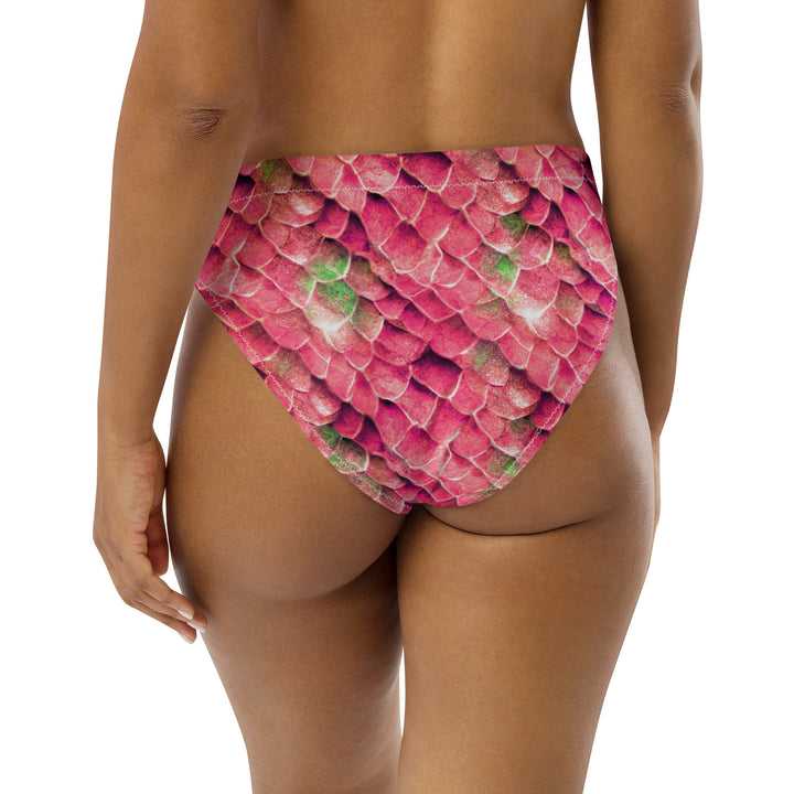 High Waist Bikini Bottom in Pink - Rear View