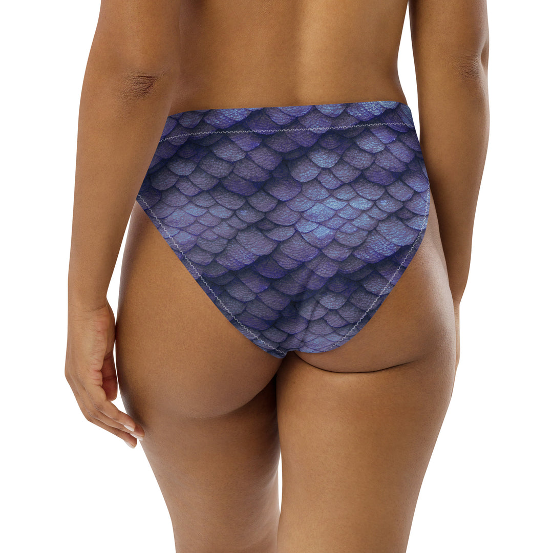 High Waist Bikini Bottom in Purple - Rear View