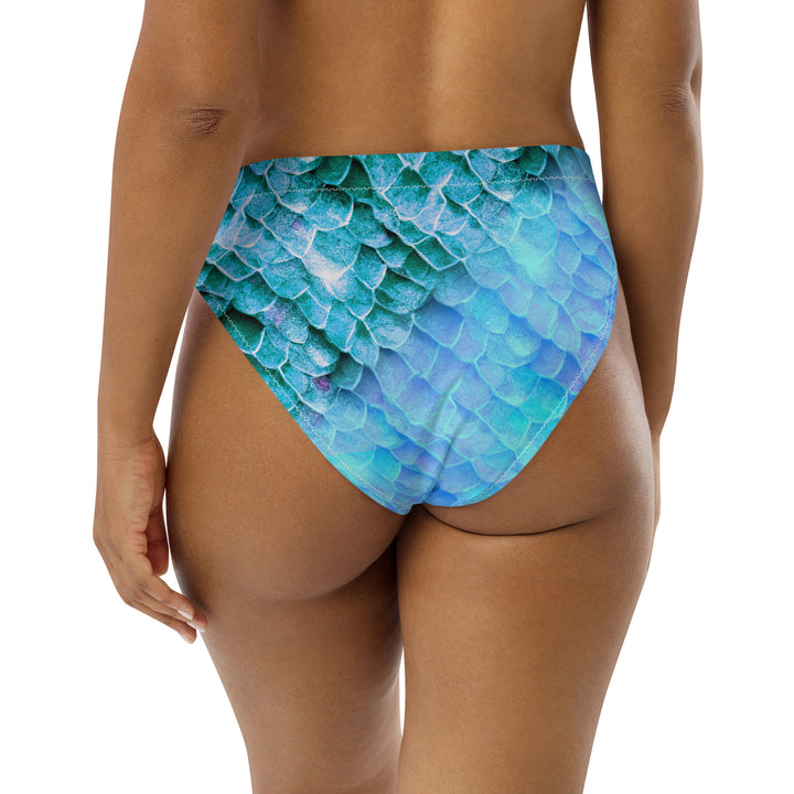 High Waist Bikini Bottom in Blue - Rear View