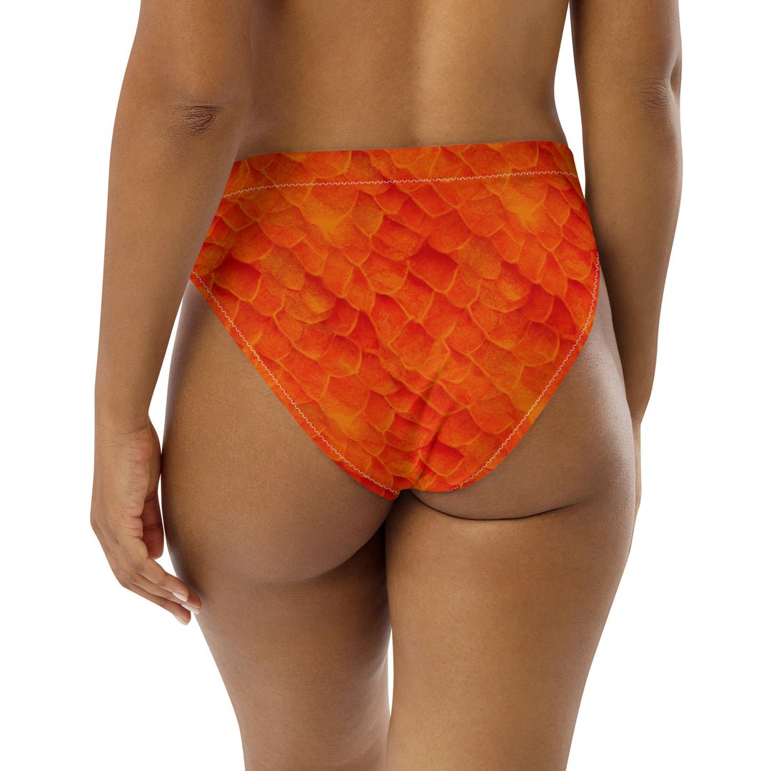 High Waist Bikini Bottom in Orange - Rear View