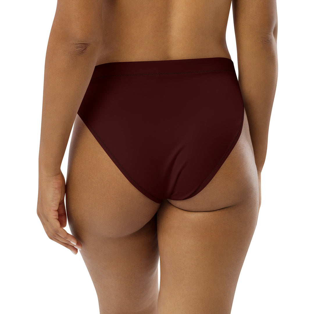 High Waist Bikini Bottom in Red - Rear View