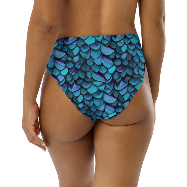 High Waist Bikini Bottom in Blue - Rear View