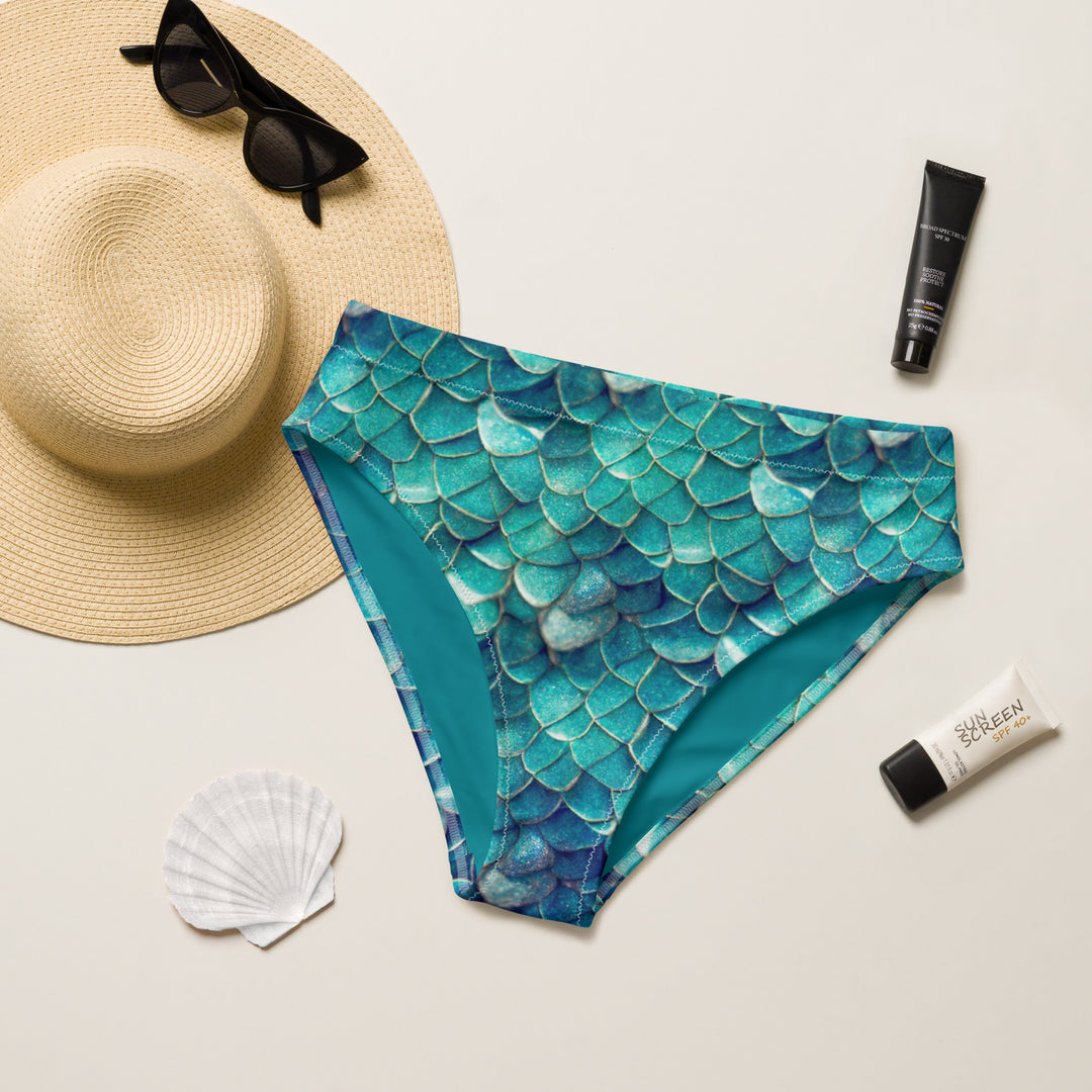 High Waist Bikini Bottom in Teal