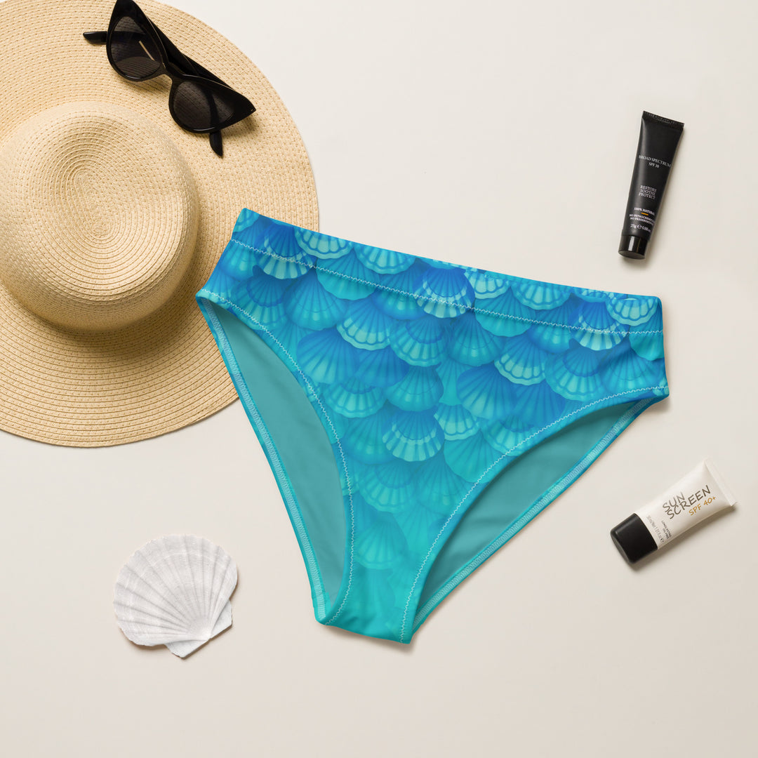 High Waist Bikini Bottom in Blue