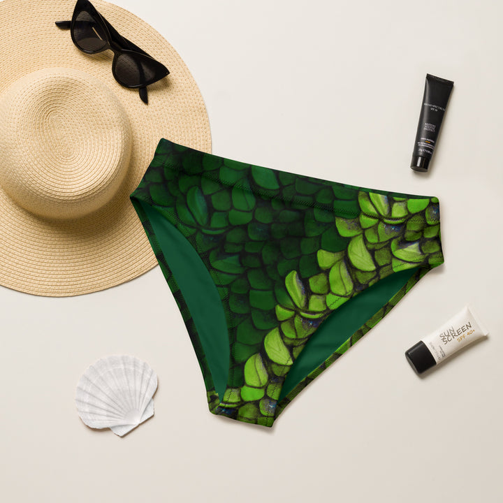 High Waist Bikini Bottom in Green