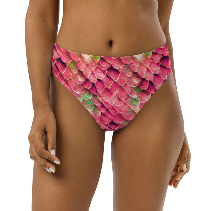 High Waist Bikini Bottom in Pink - Front View