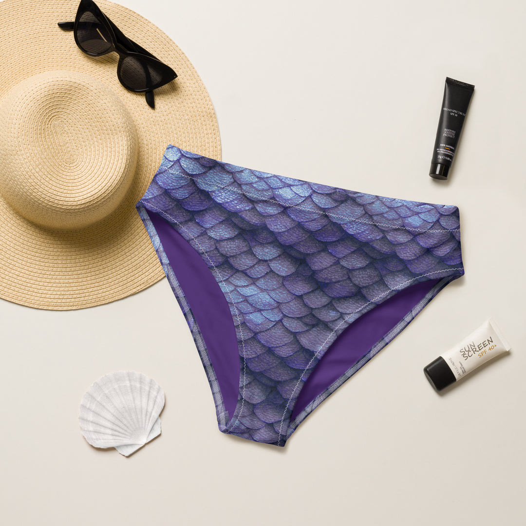 High Waist Bikini Bottom in Purple