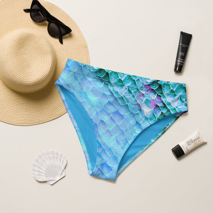 High Waist Bikini Bottom in Blue