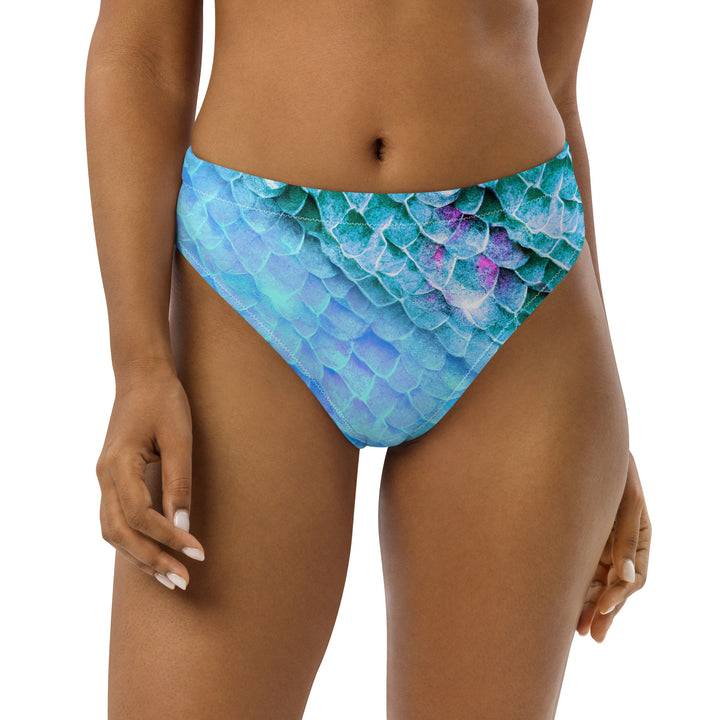 High Waist Bikini Bottom in Blue - Front View