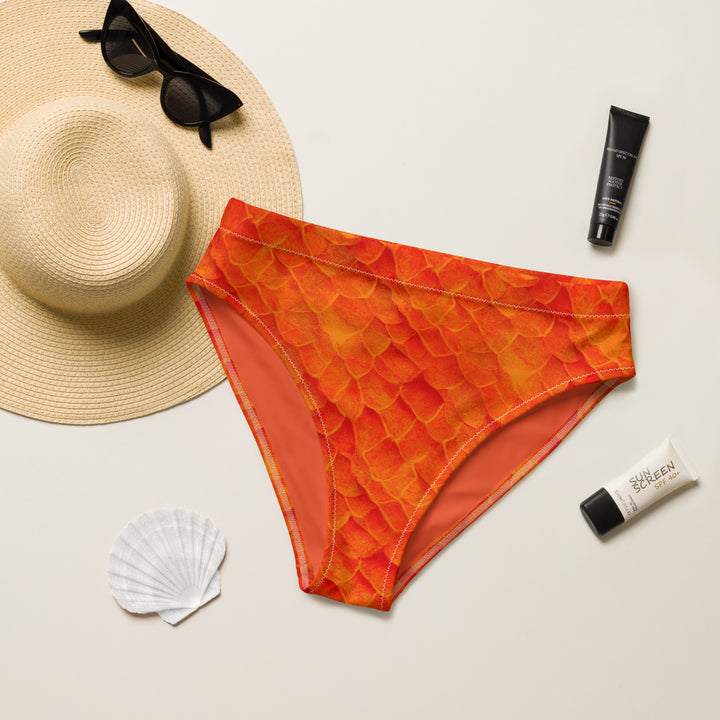 High Waist Bikini Bottom in Orange