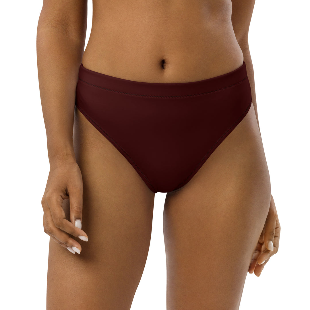 High Waist Bikini Bottom in Red - Front View