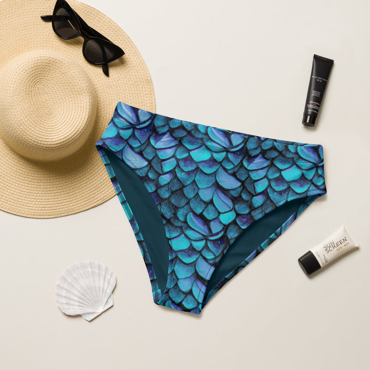 High Waist Bikini Bottom in Blue