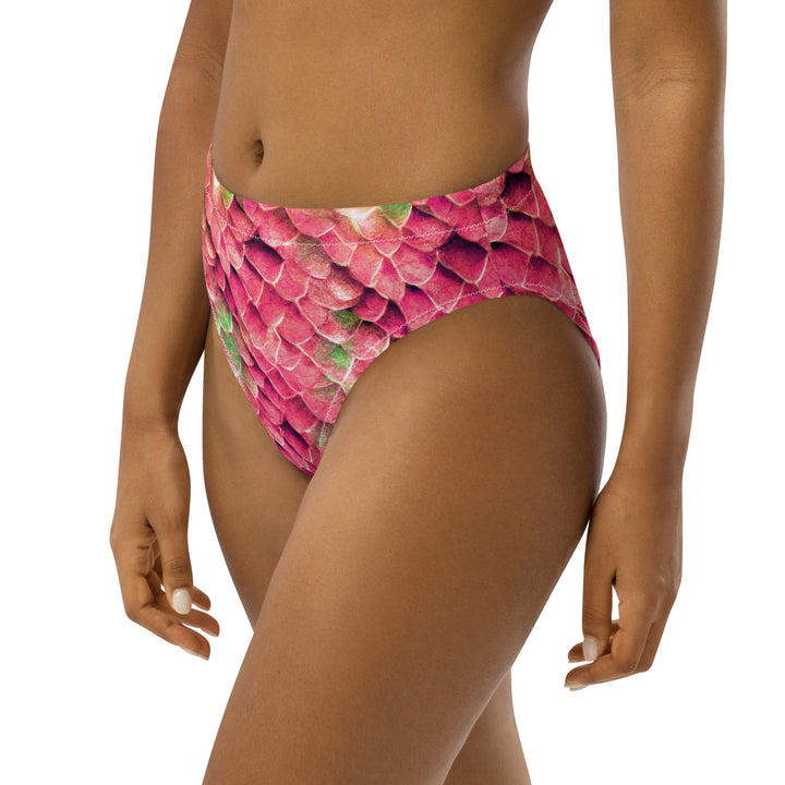 High Waist Bikini Bottom in Pink - Side View