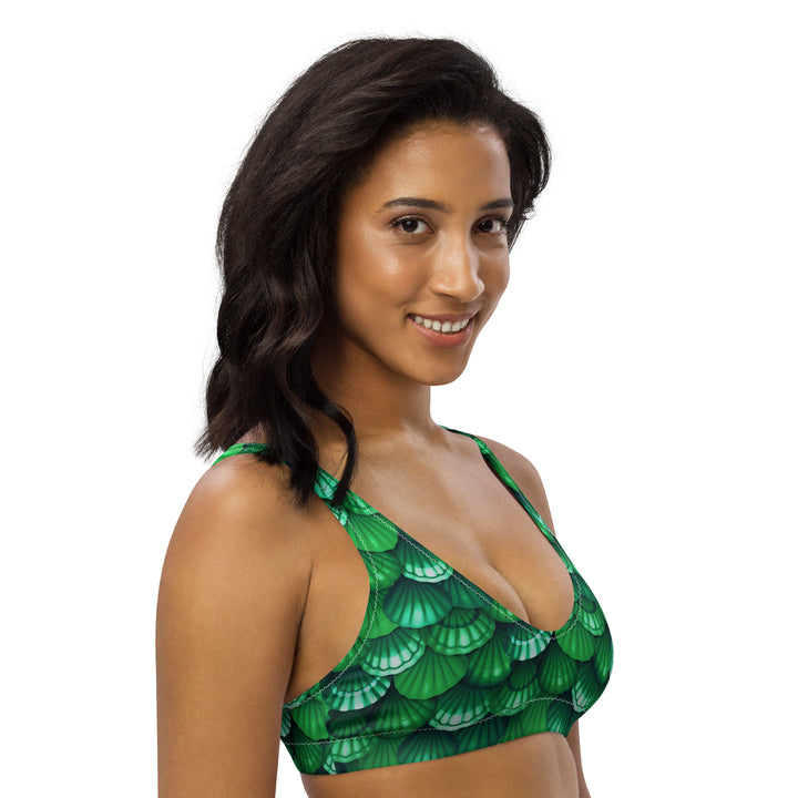 Padded Bikini Top in Green - Side View