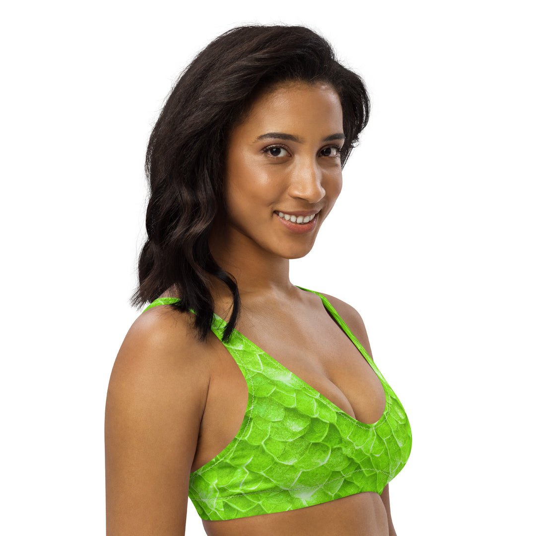 Padded Bikini Top in Green - Side View