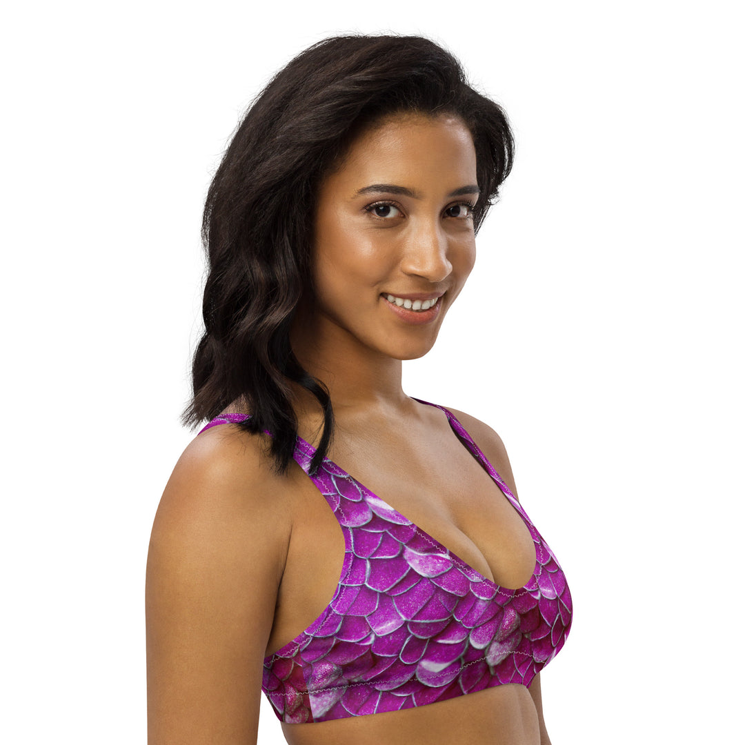 Padded Bikini Top in Magenta - Side View