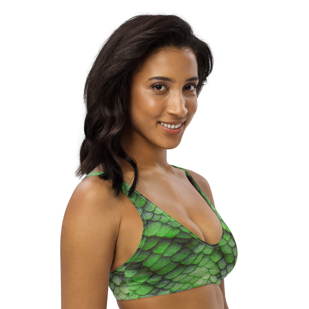 Padded Bikini Top in Green - Side View