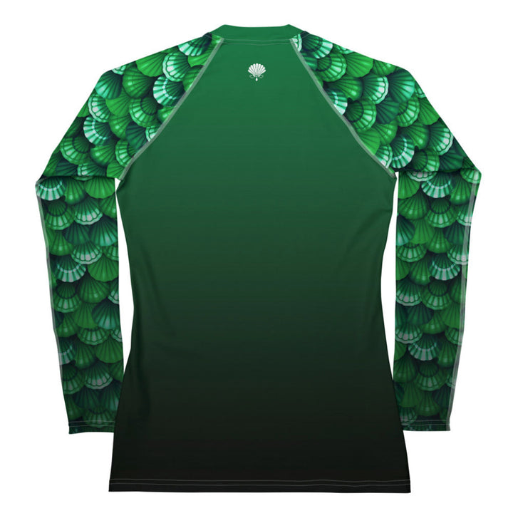 Fitted Rashguard in Green - Rear View