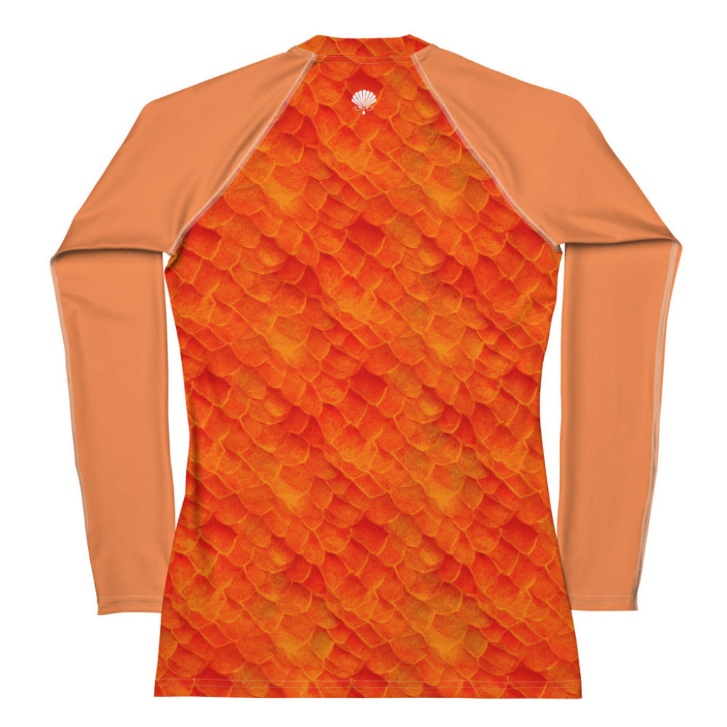 Fitted Rashguard in Orange - Rear View