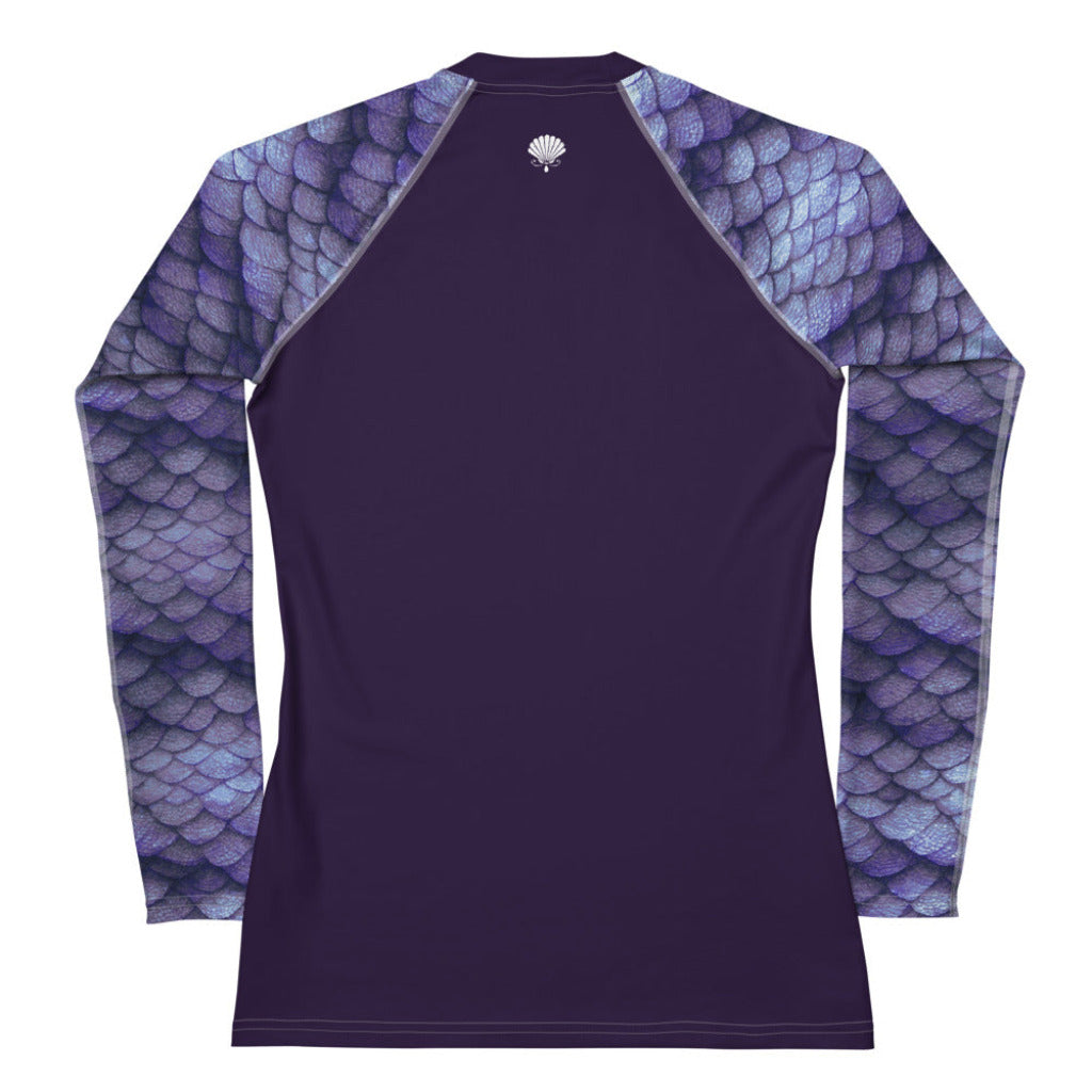 Fitted Rashguard in Purple - Rear View