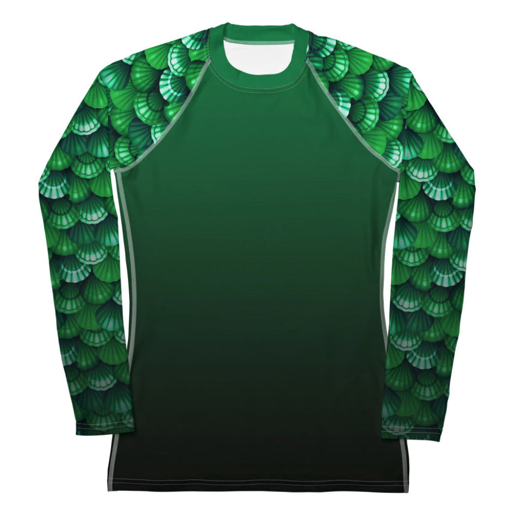 Fitted Rashguard in Green - Front View