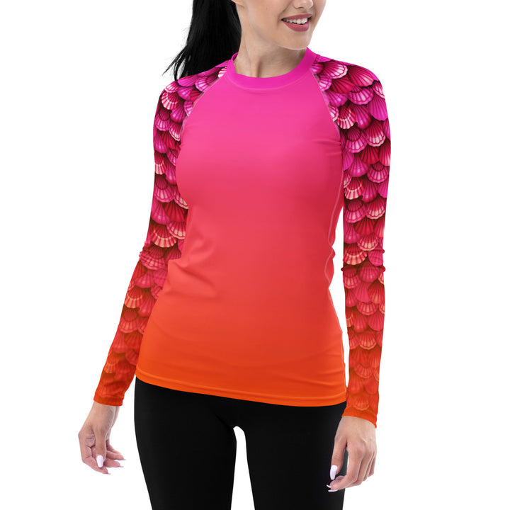 Fitted Rashguard in Coral