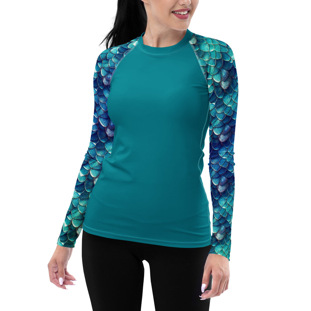 Fitted Rashguard in Teal - Front View