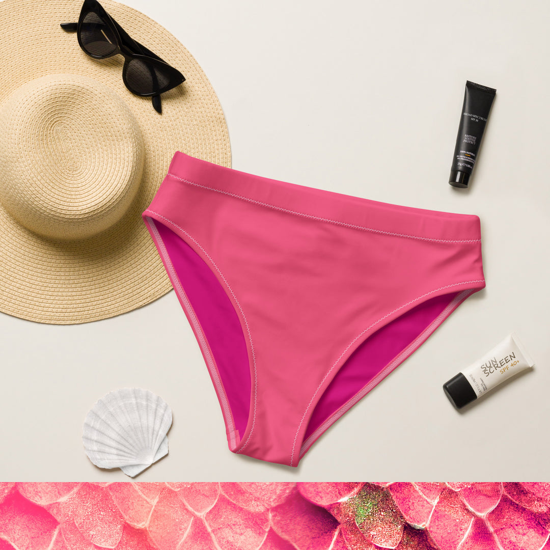 High Waist Bikini Bottom in Pink