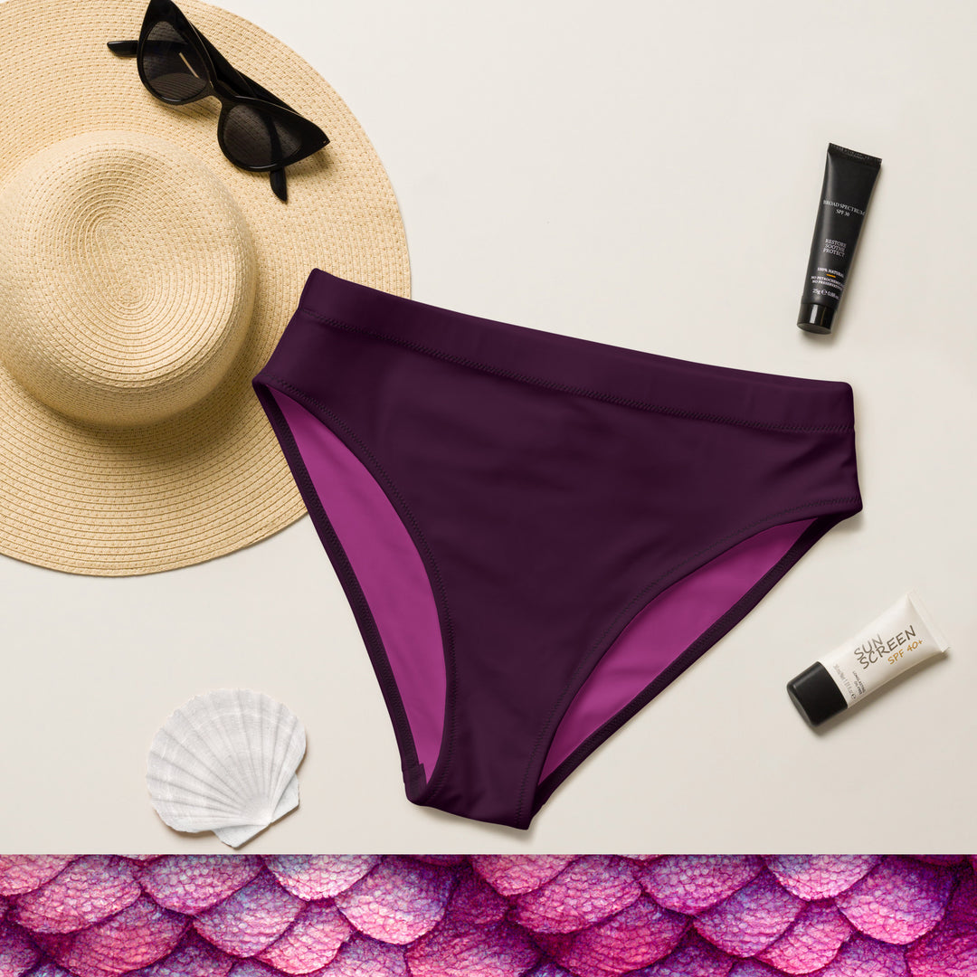 High Waist Bikini Bottom in Magenta