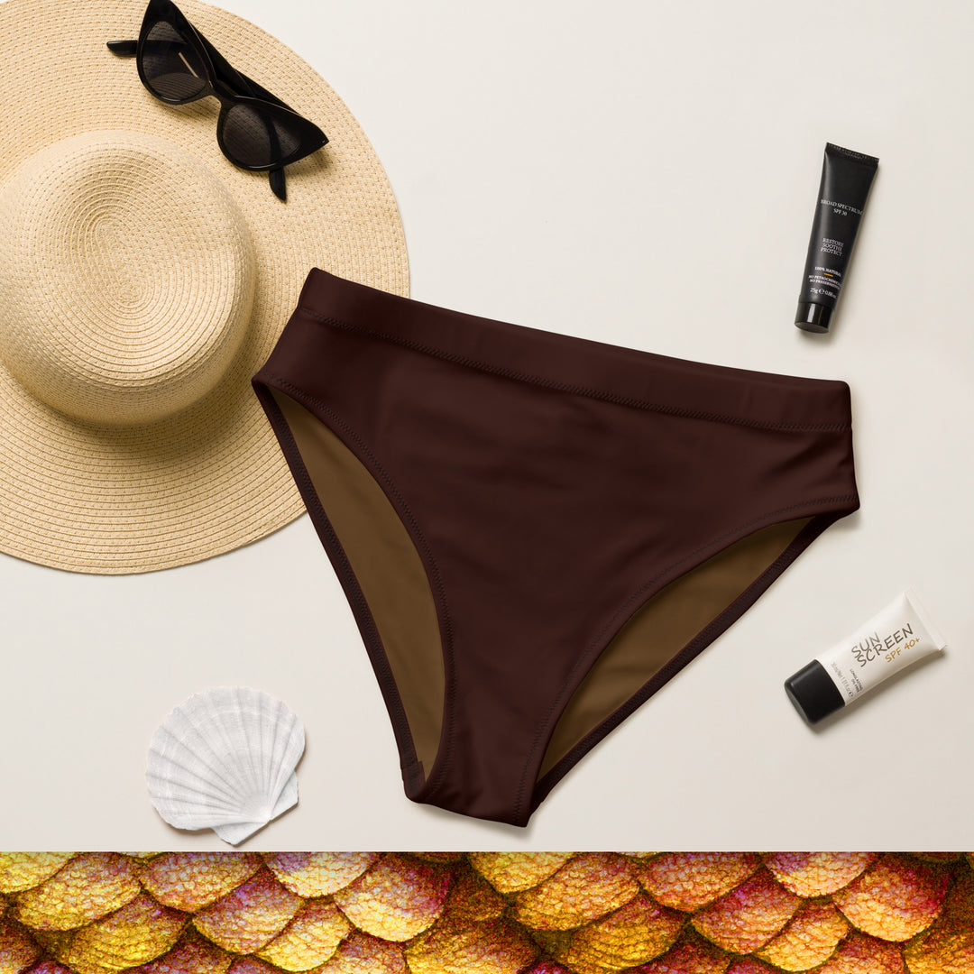 High Waist Bikini Bottom in Brown