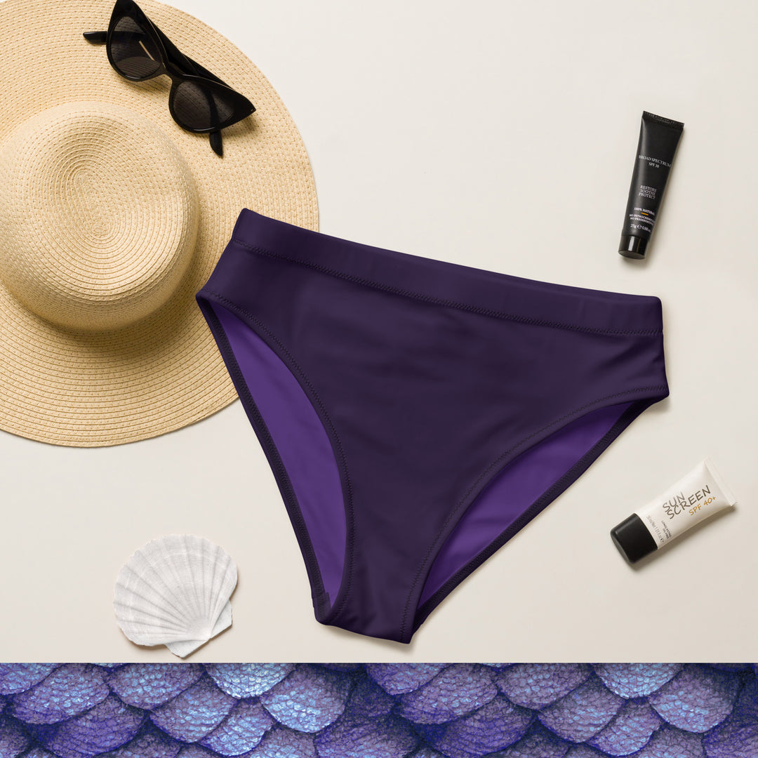 High Waist Bikini Bottom in Purple